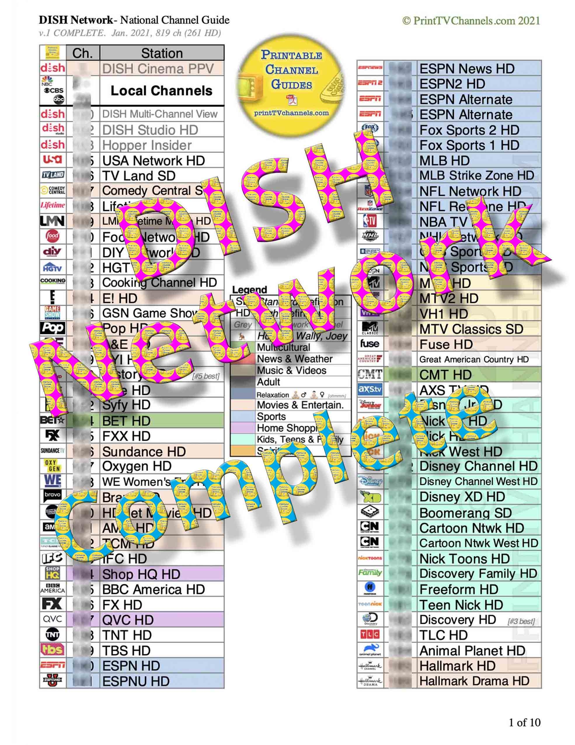 Dish Top 120 Printable Channel List