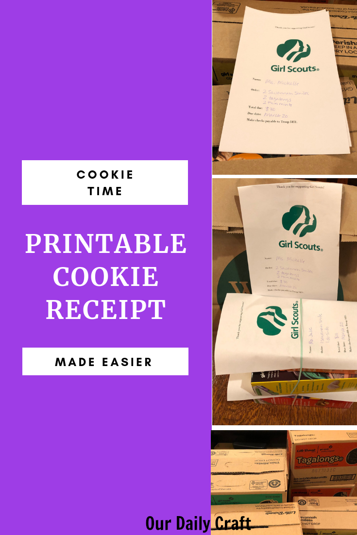 Make Cookie Time Easier With This Printable Girl Scout Cookie Receipt Our Daily Craft