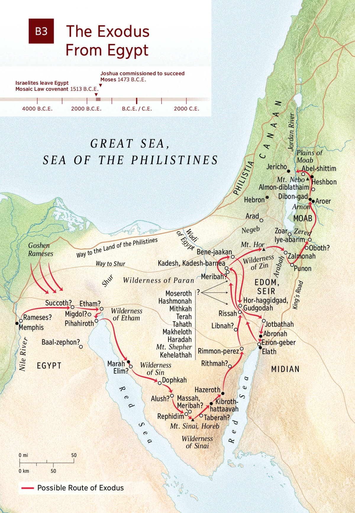 Map Exodus From Egypt NWT