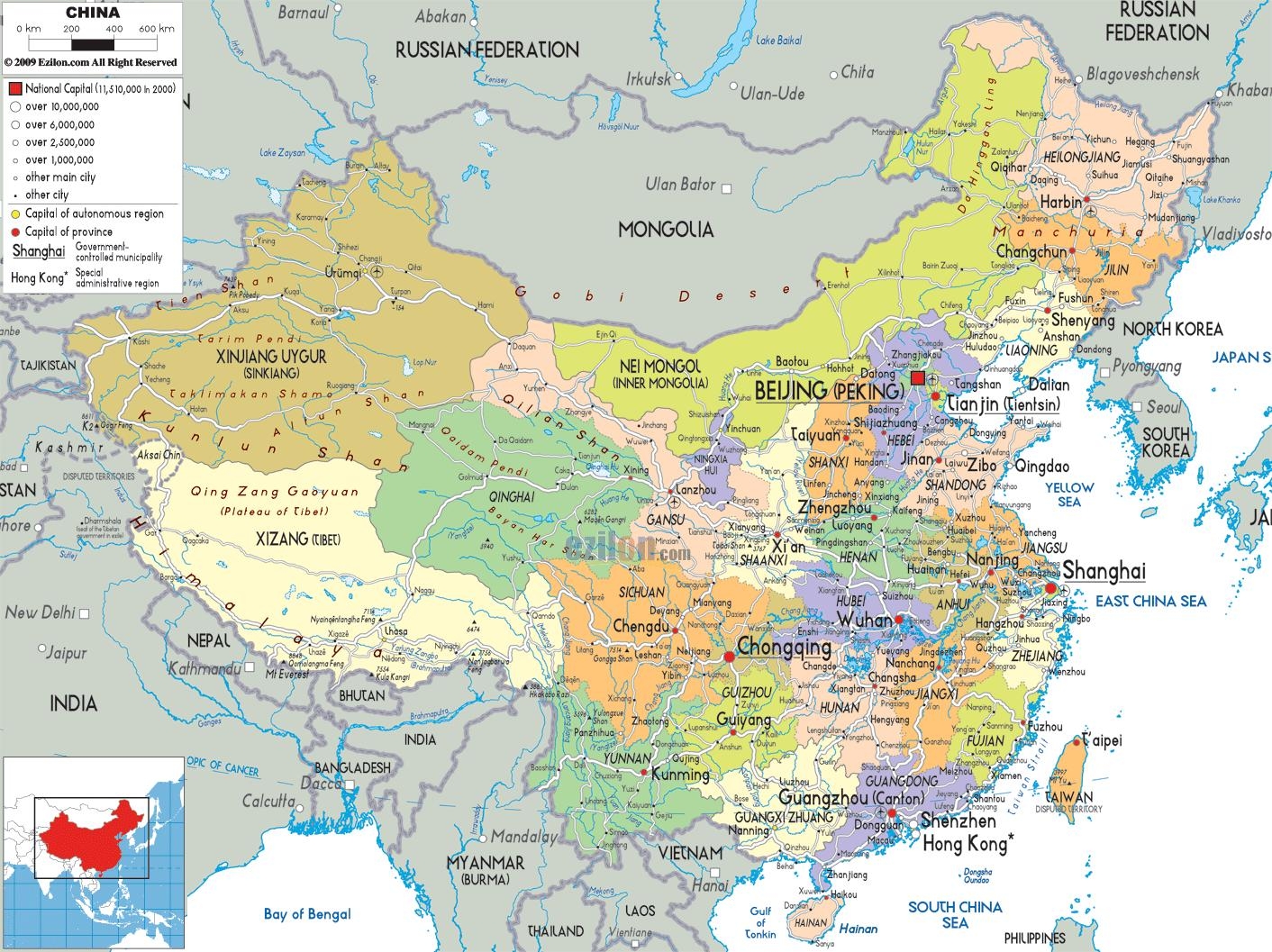 Map Of China Offline Map And Detailed Map Of China