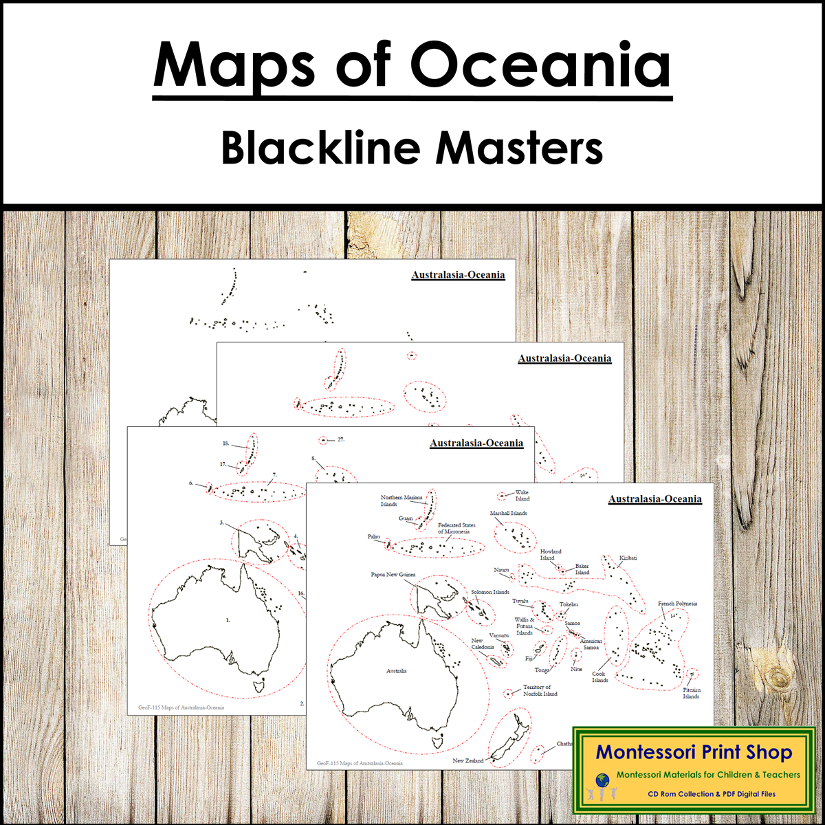 Maps Of Oceania Australasia Blackline Masters Made By Teachers