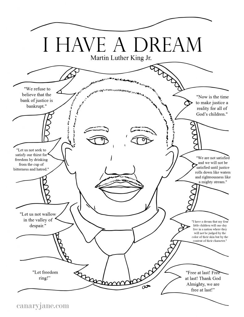 Free Printable Martin Luther King Coloring Pages