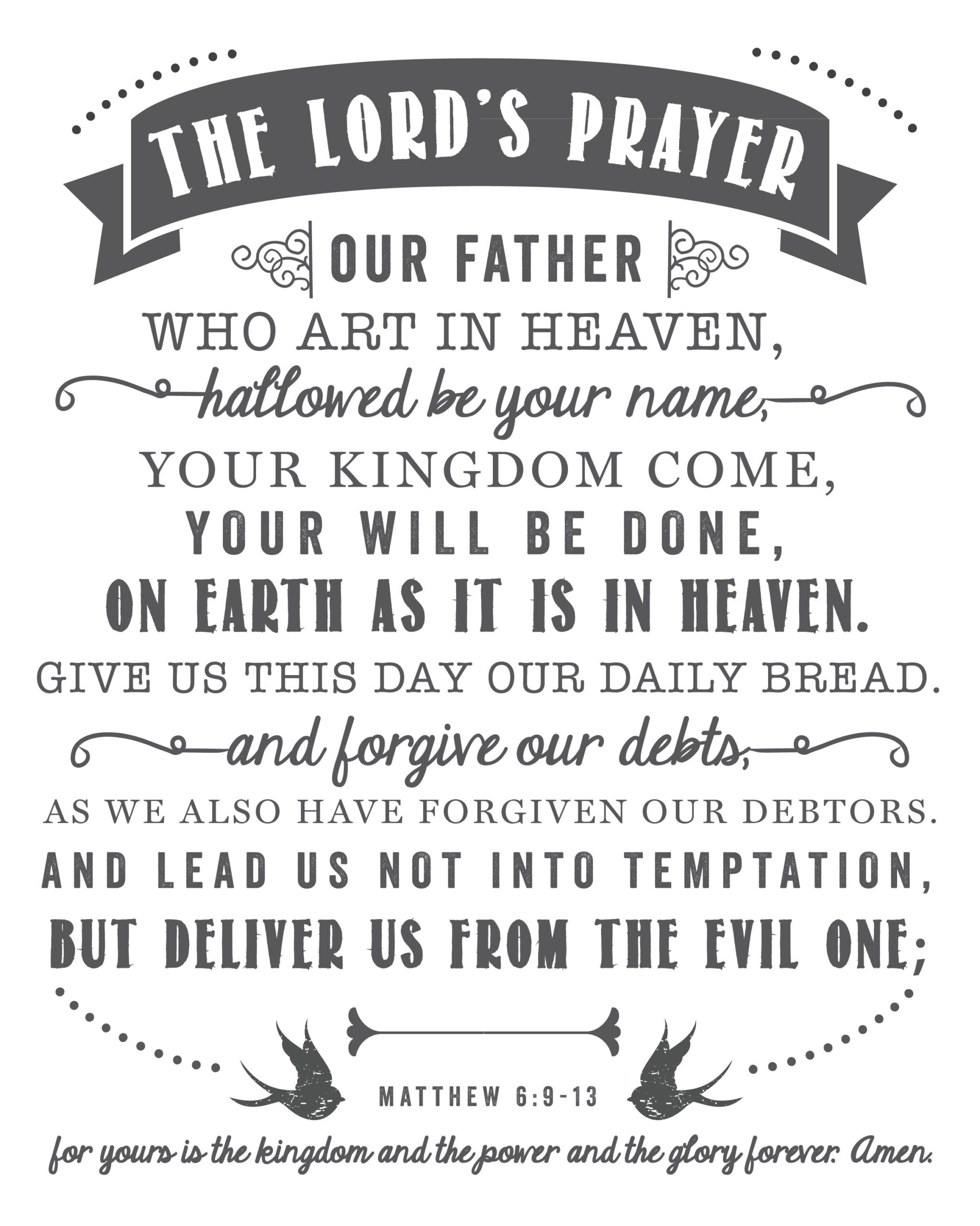 The LordS Prayer Free Printable