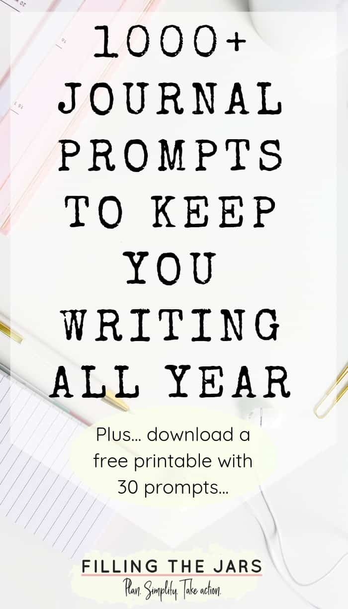 More Than 1064 Journal Writing Prompts Filling The Jars