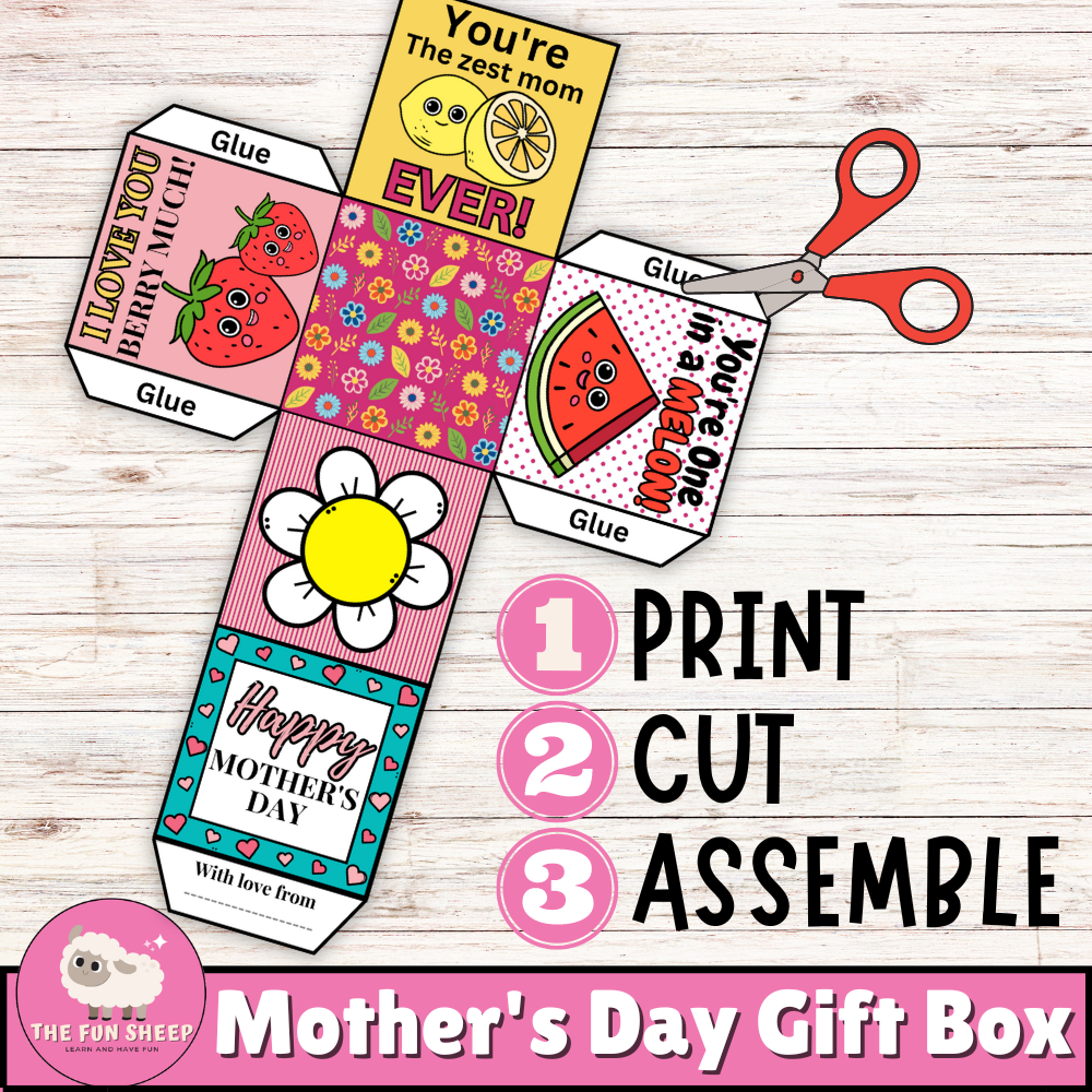 Mother s Day Gift Box Mother s Day Craft Activity Printable Gift Box To Color Made By Teachers