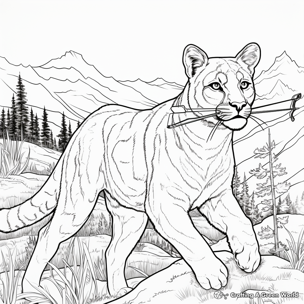 Mountain Lion Coloring Pages Free Printable 