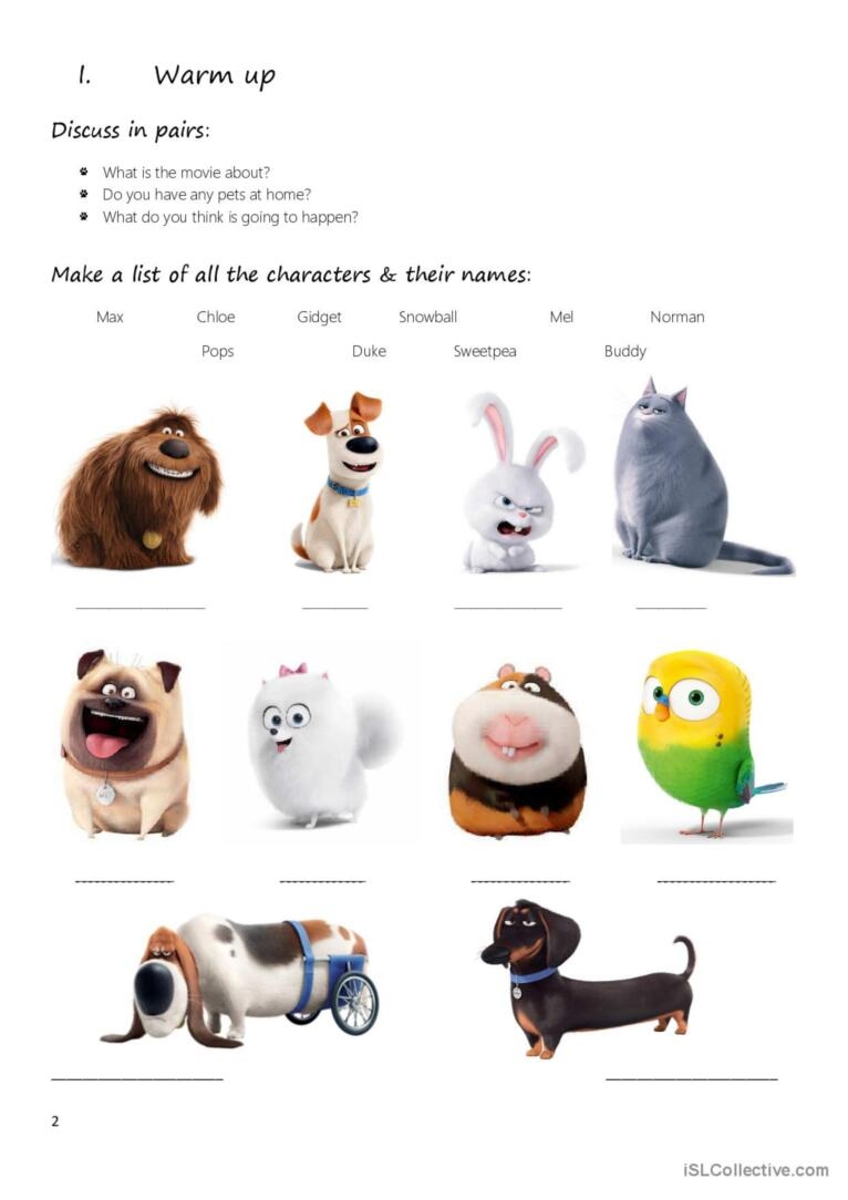 Secret Life Of Pets Printables