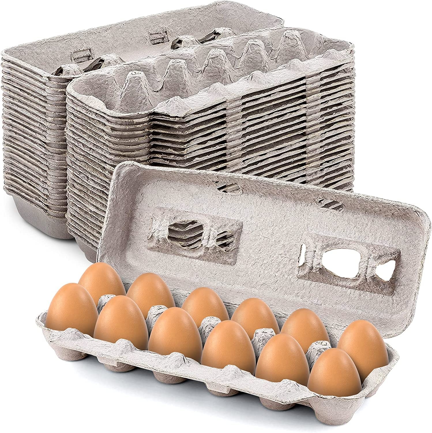 MT Products Blank Natural Pulp Egg Cartons For Twelve Eggs Strong And Sturdy 11 50 X 4 2 X 1 25 Made In The USA MT Products