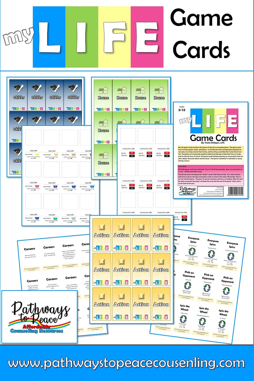My Life Cards To Play With The Game Of Life Pathwaystopeace