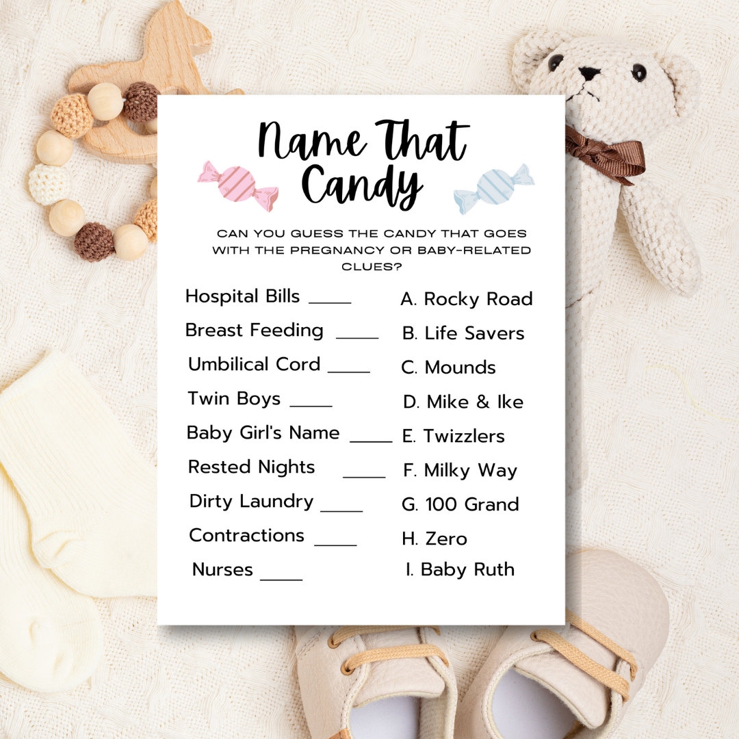 Name That Candy Bar Game Printable