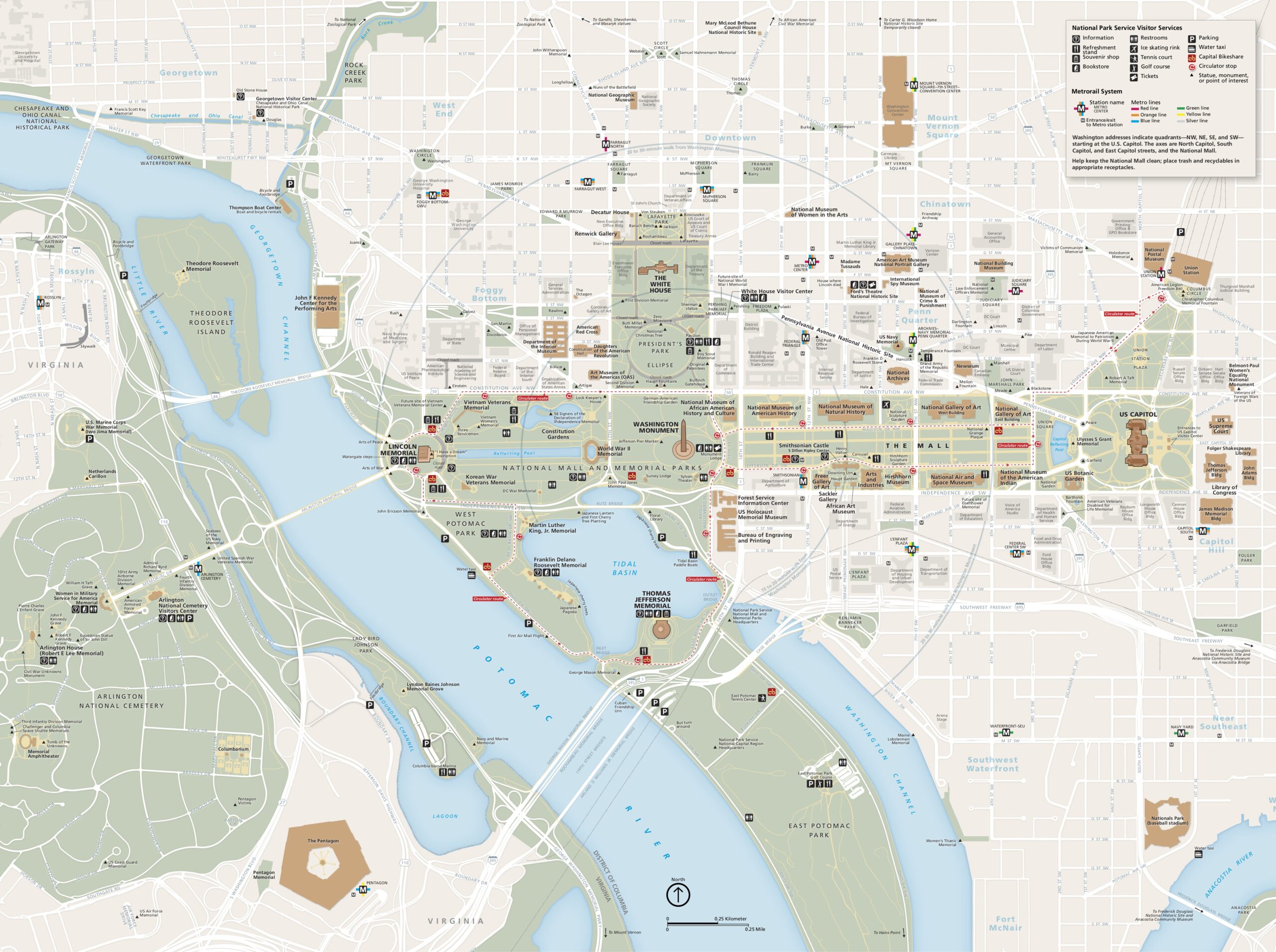 Tourist Map Of Washington Dc Printable