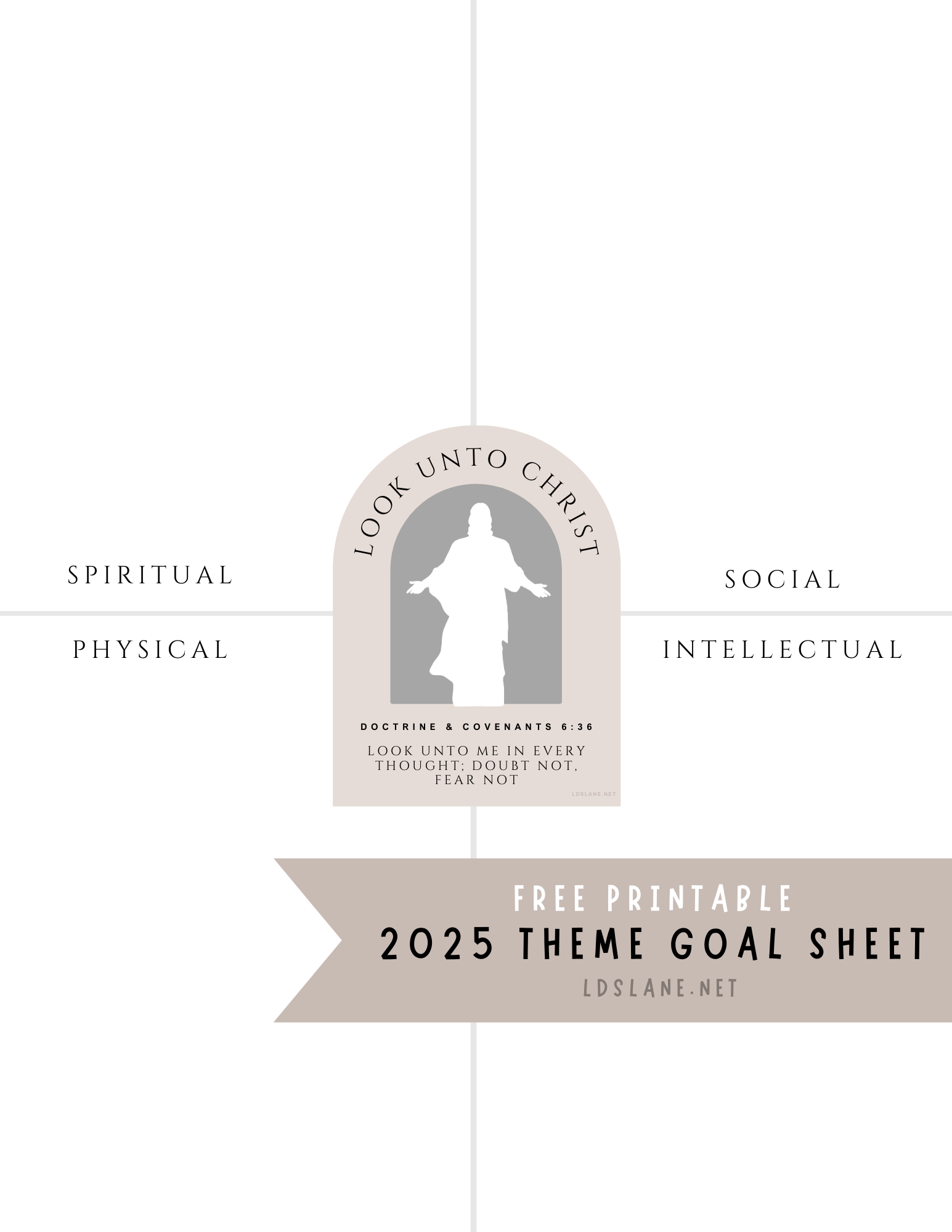 New 2025 Youth Theme Look Unto Christ Free Printables