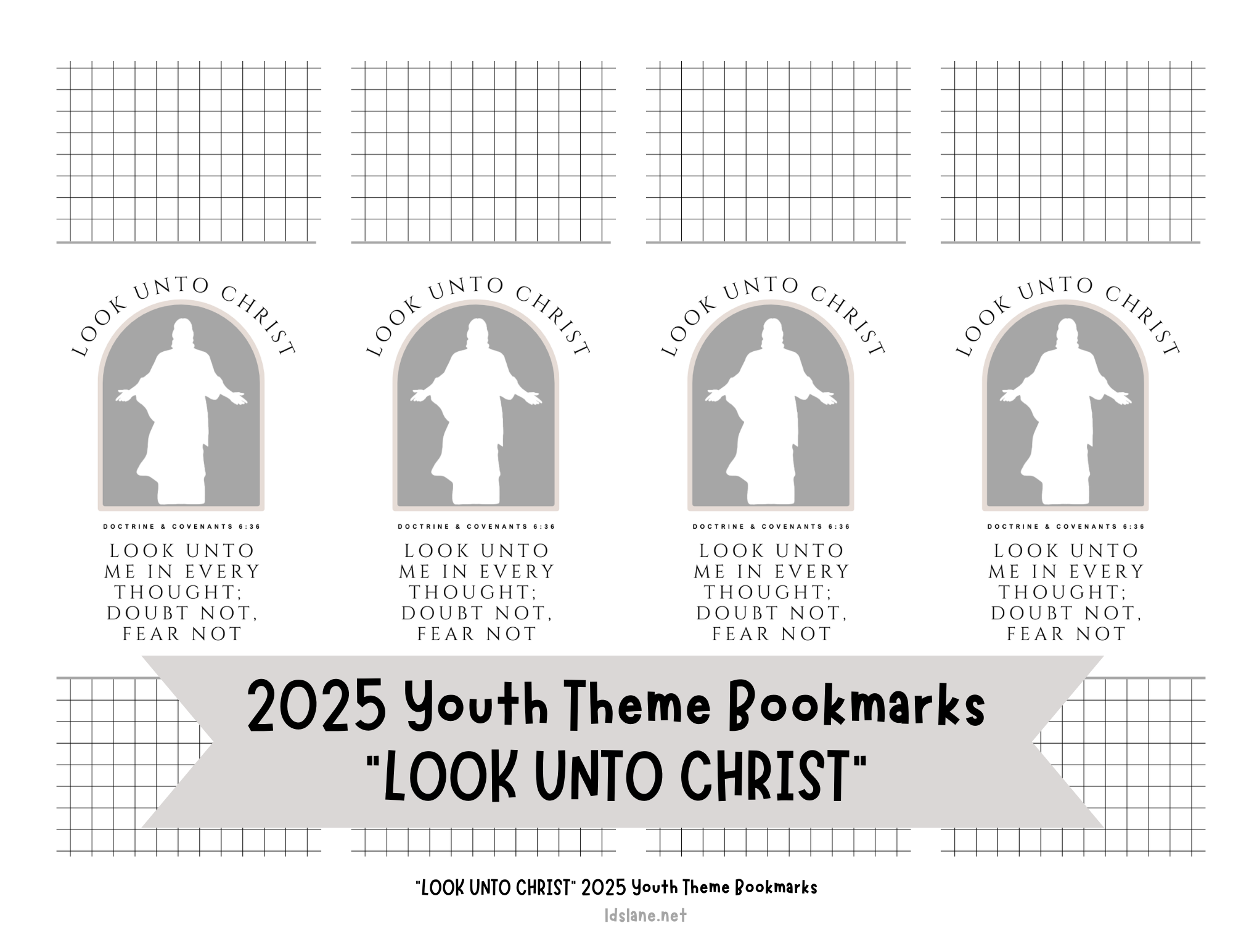 New 2025 Youth Theme Look Unto Christ Free Printables