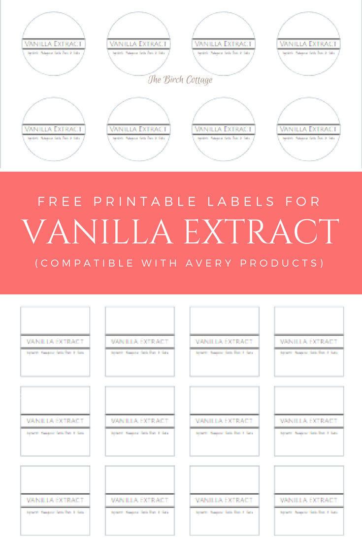 NEW Homemade Vanilla Extract Printable Labels The Birch Cottage