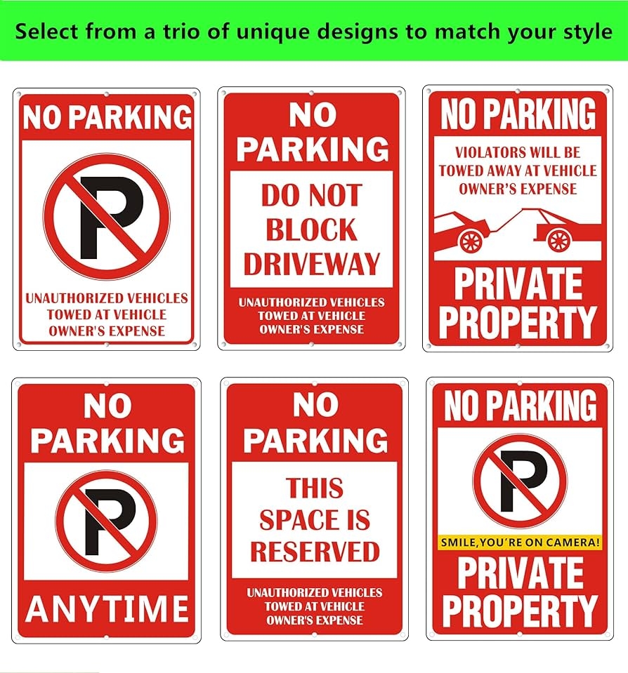 No Parking Sign 10 X 14 Inches Violators Will Be Towed Signs Reflective Aluminum Weather Resistant And Rust Free Warning Sign 2 PACK Style H Amazon au Garden