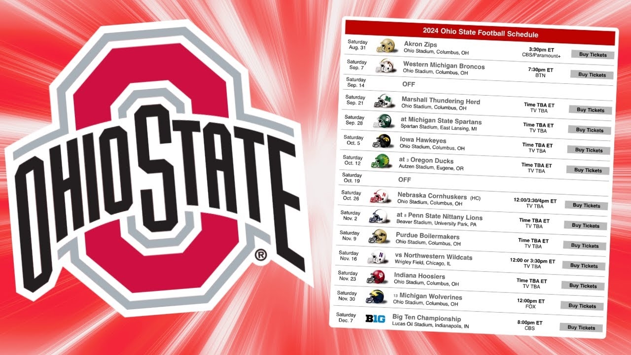 Ohio State Football OFFICIAL 2024 Schedule Preview YouTube