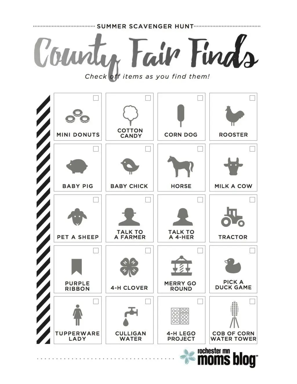 Olmsted County Fair Scavenger Hunt Free Printable 