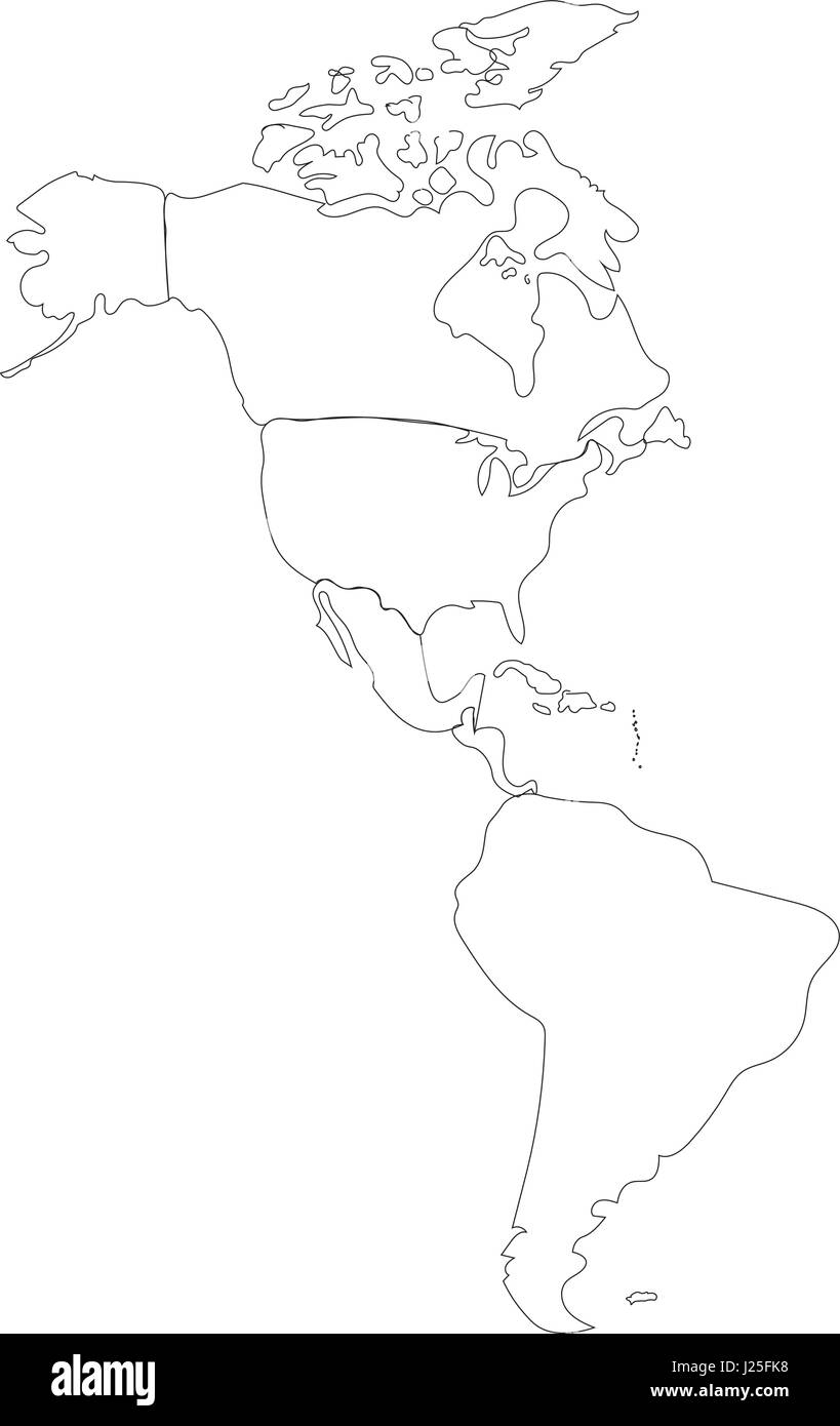 Outline Map Of America Black And White Stock Photos Images Alamy