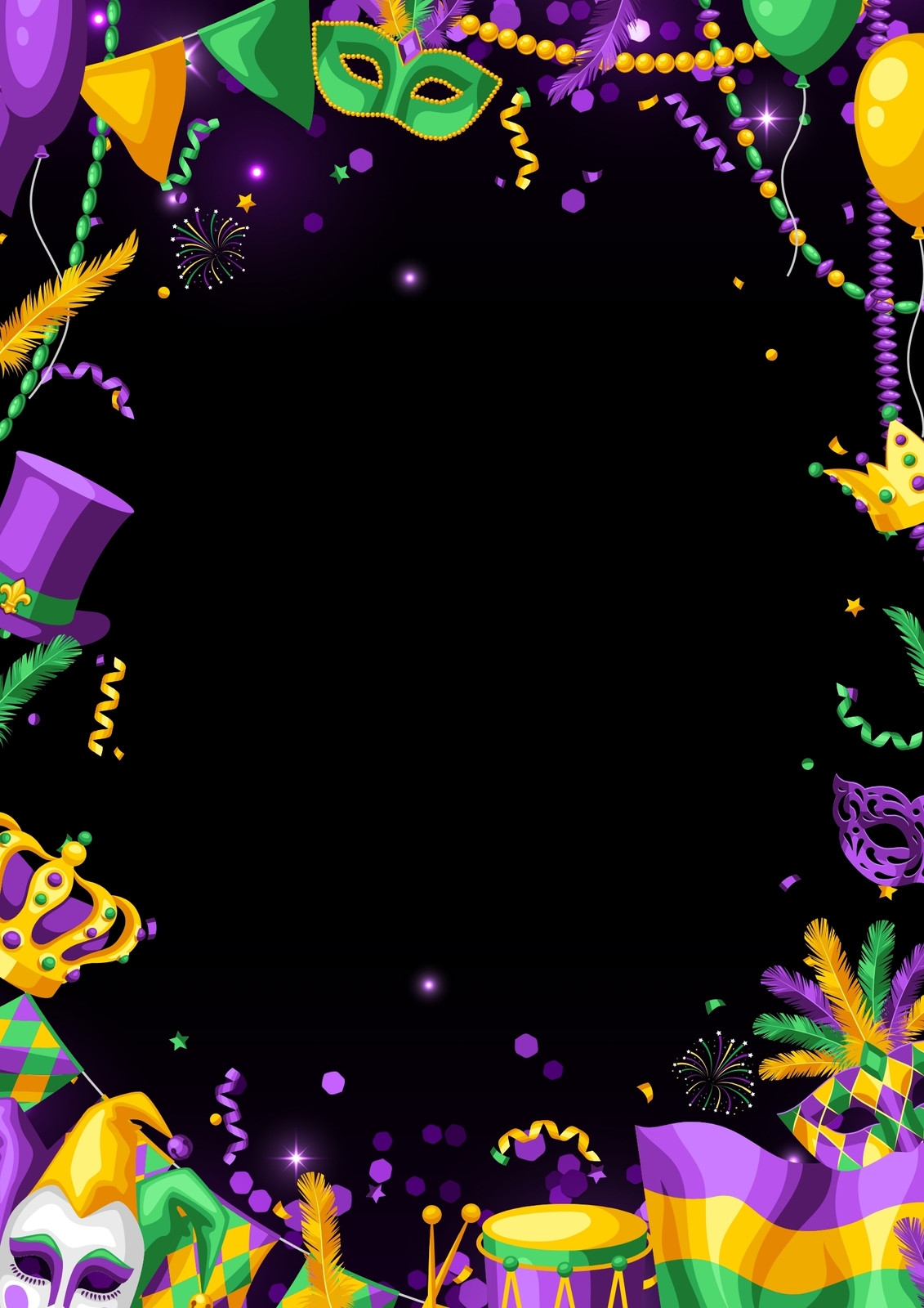 Mardi Gras Invitations Free Printable
