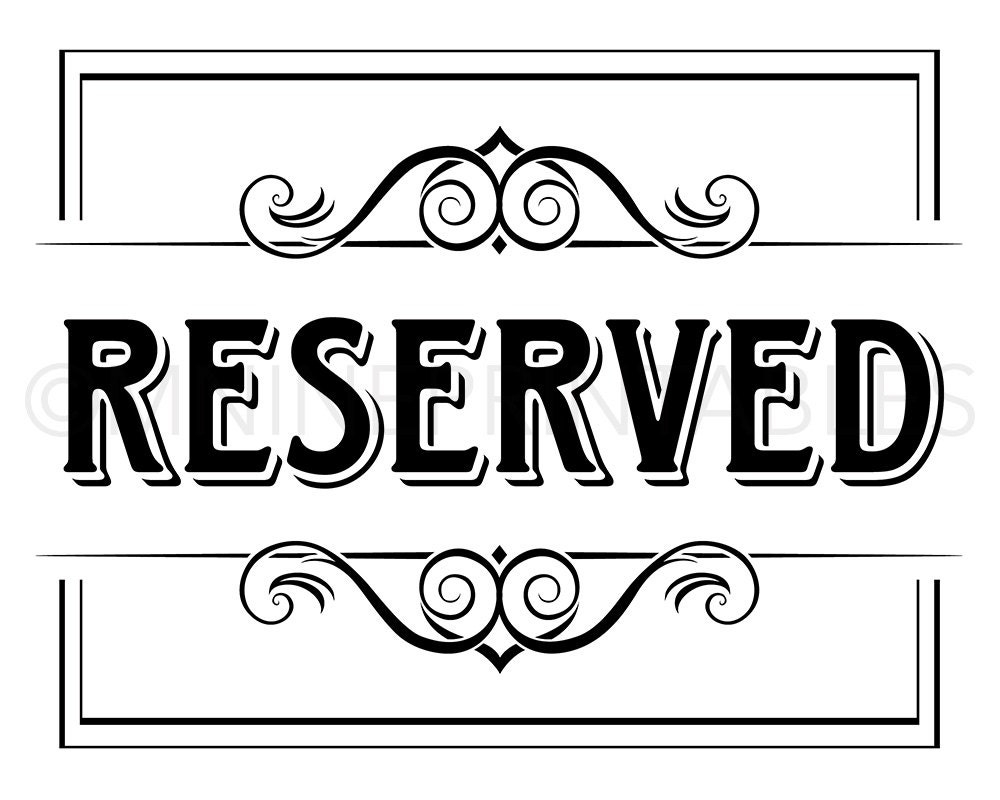 Party Printable reserved Sign Vintage Party Signs Gatsby Party Download Wedding Signs Table Sign BW29 Etsy