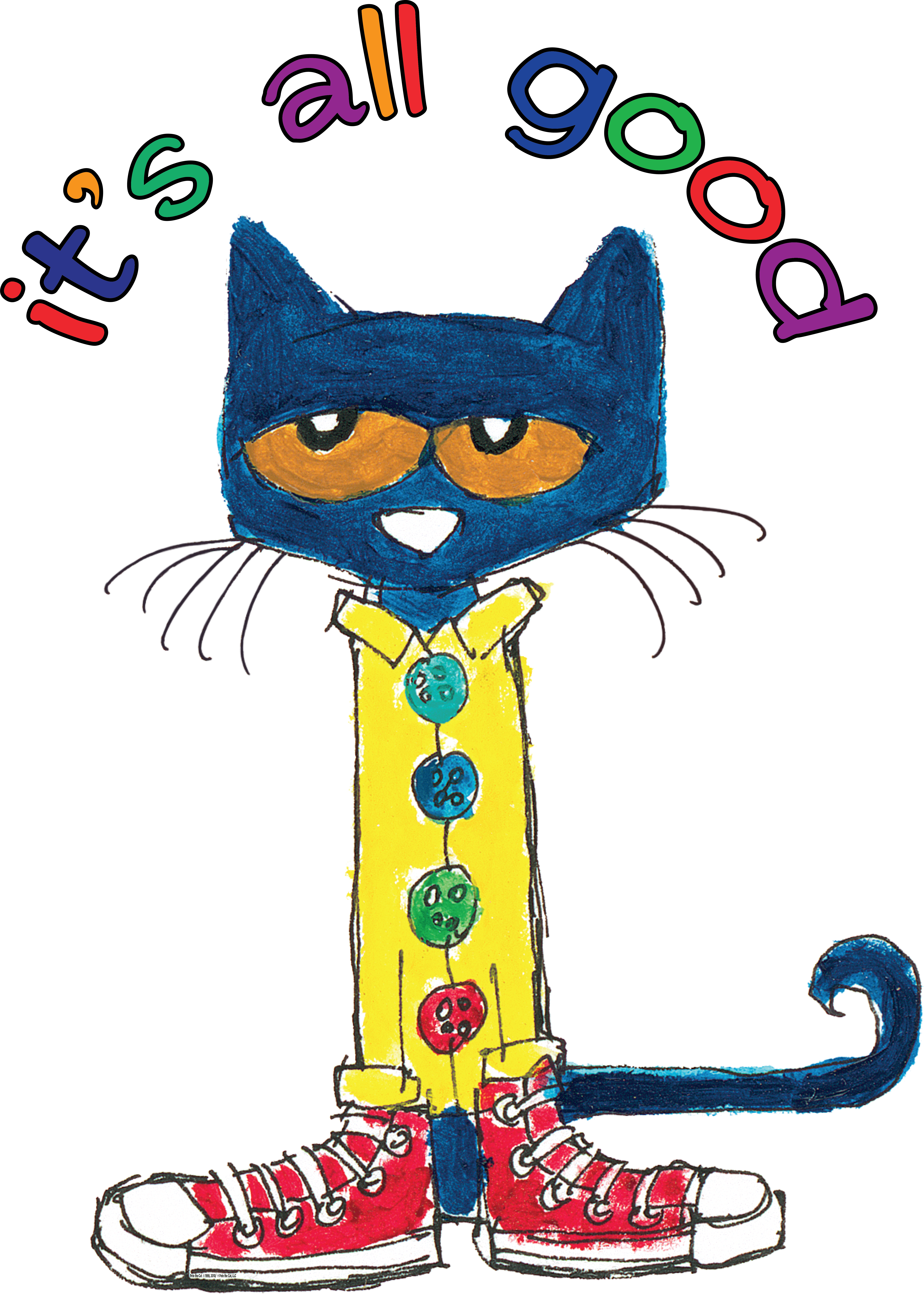 Pete The Cat And His Four Groovy Buttons Wall Decal Children s Reading Book Vinyl Sticker For Nursery Bedroom Library Classroom Walmart Business Supplies