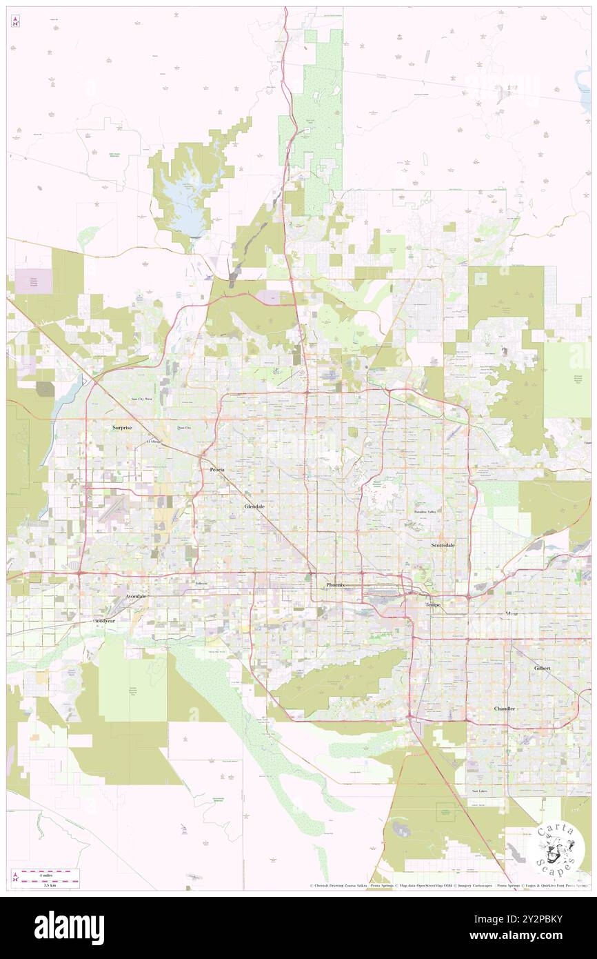 Phoenix Arizona Map Cut Out Stock Images Pictures Alamy