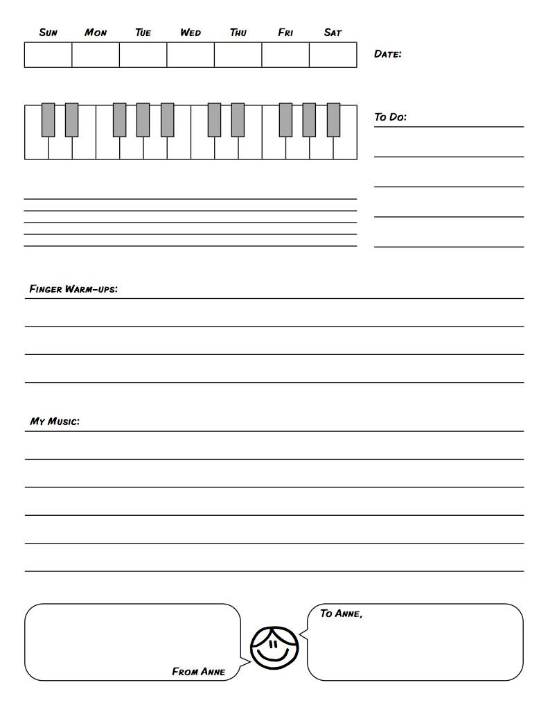 Music Practice Chart Printable Free
