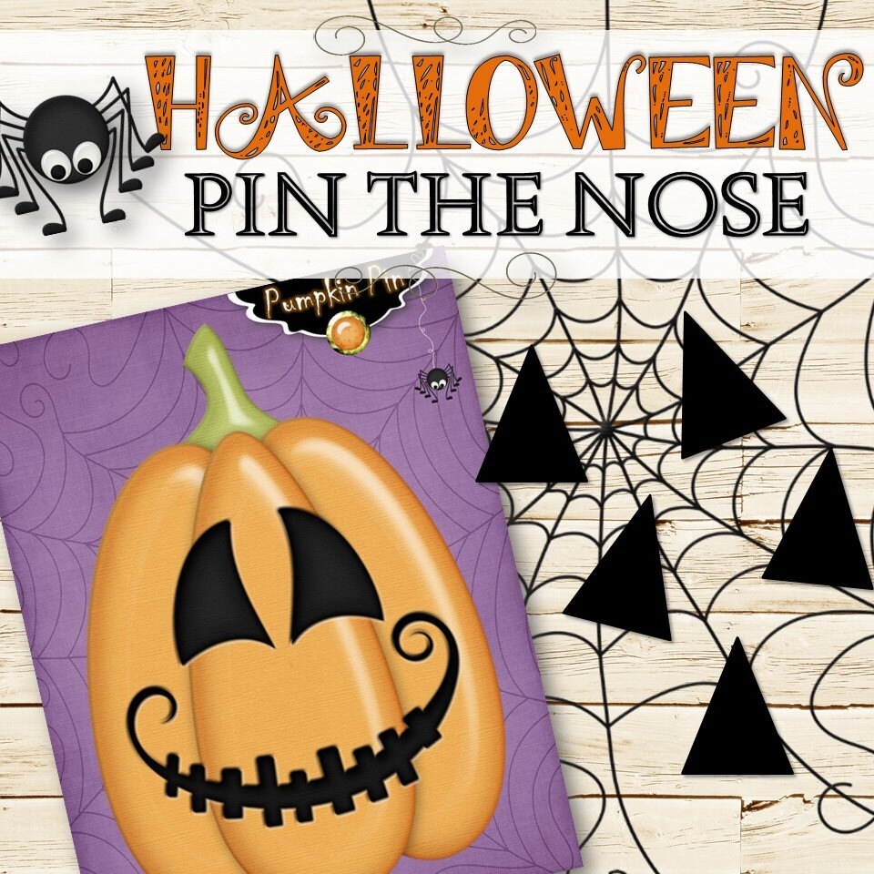 Pin The Nose On The Pumpkin Game INSTANT DOWNLOAD Etsy