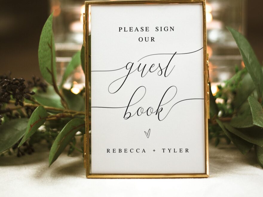 Please Sign Our Guestbook Sign Template 100 Editable Text Downloadable Customize Edit With Templett Guest Book Ideas 5x7 8x10 vmt12 Etsy