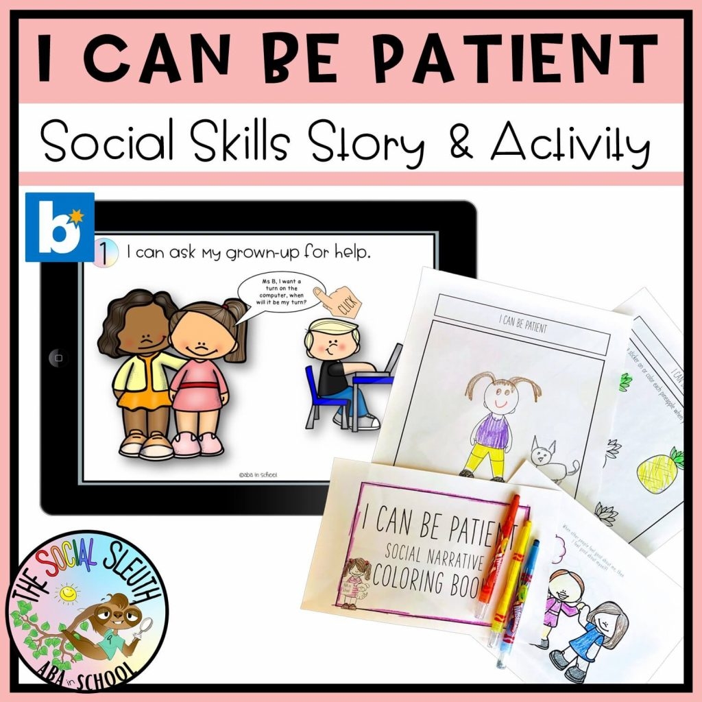 Preschool Social Skills Story And Activity I CAN BE PATIENT Social Emotional ABA In School