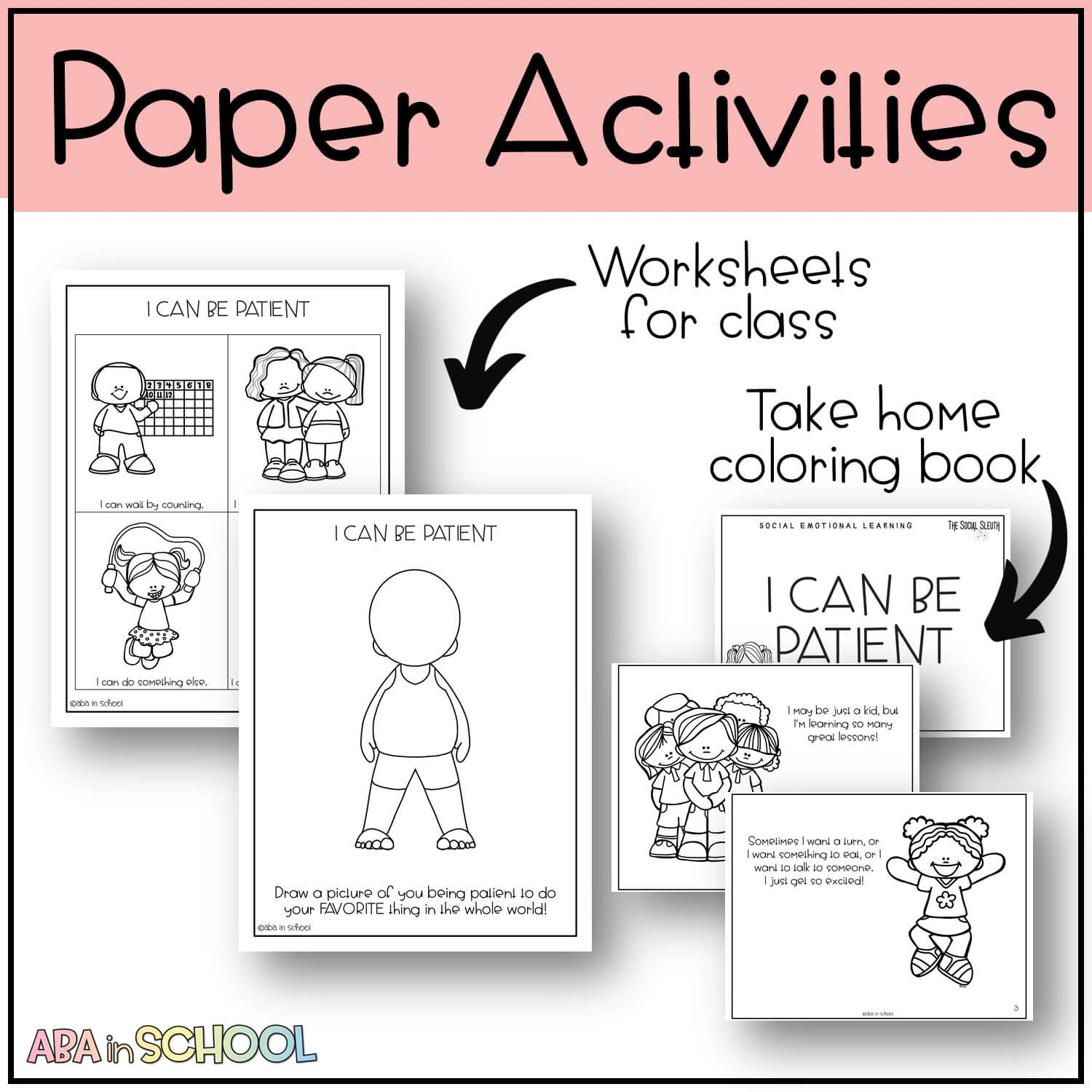 Preschool Social Skills Story And Activity I CAN BE PATIENT Social Emotional ABA In School