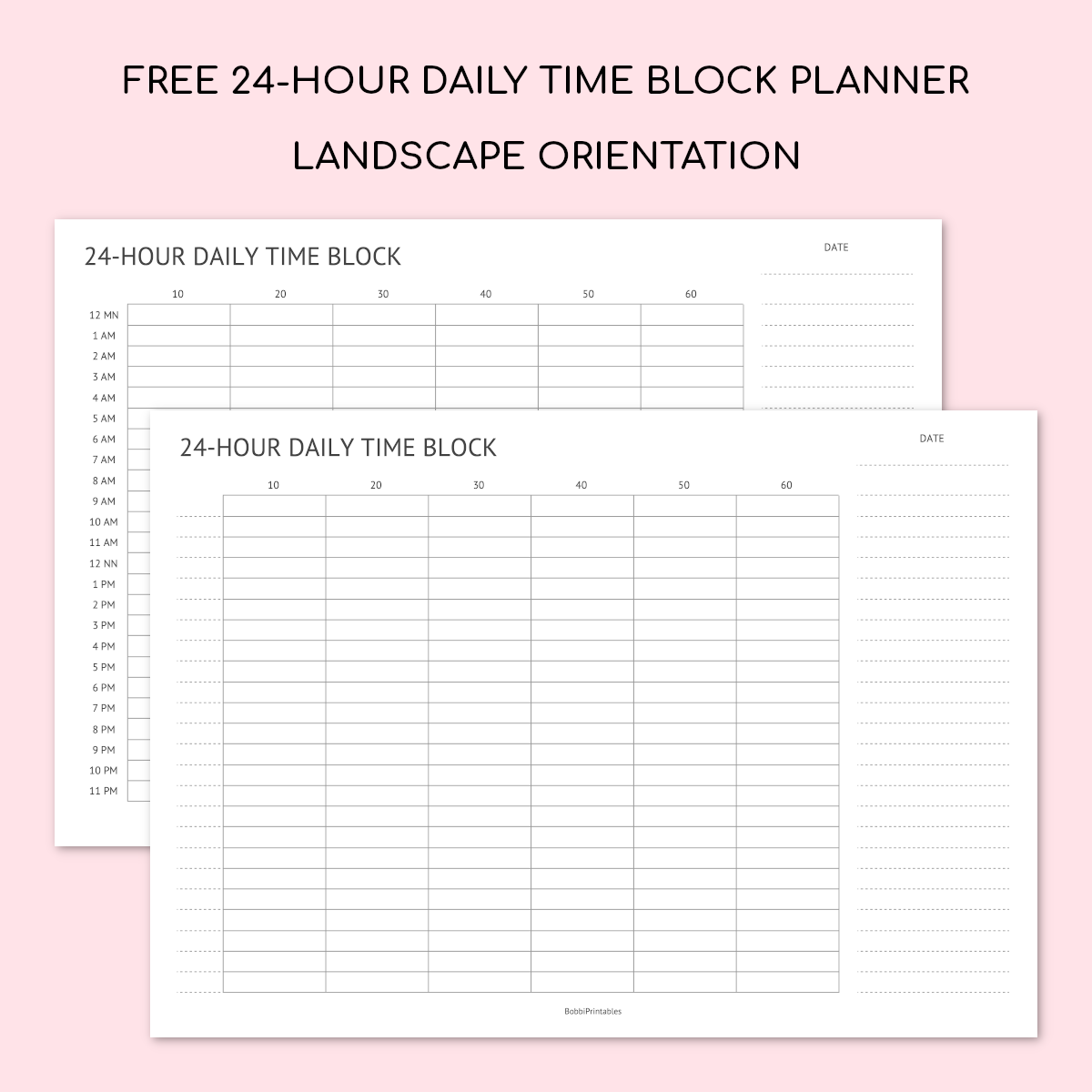 Free Printable 24 Hour Schedule