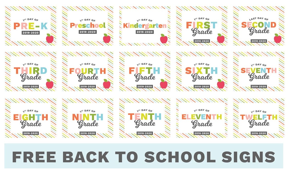 Printable Back To School Signs Design Eat Repeat