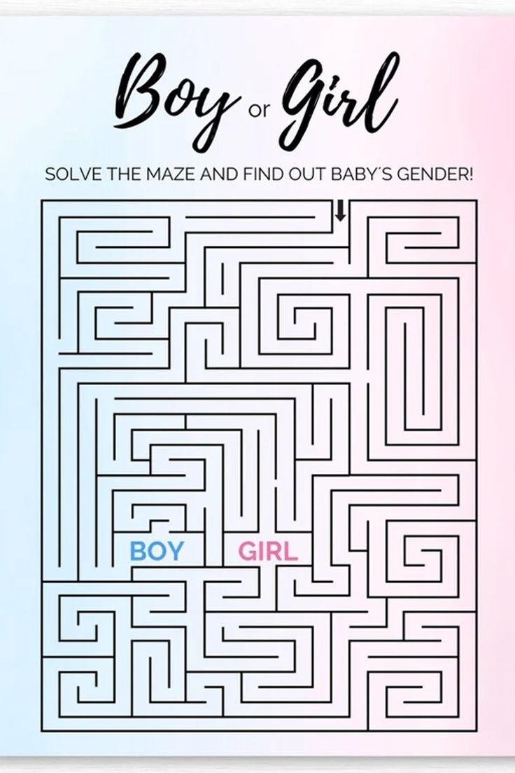 Printable Boy Or Girl Gender Reveal Maze Game