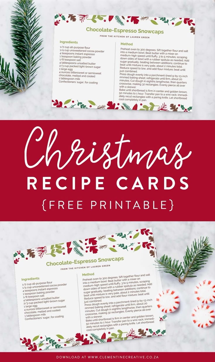 Free Printable Editable Christmas Recipe Cards