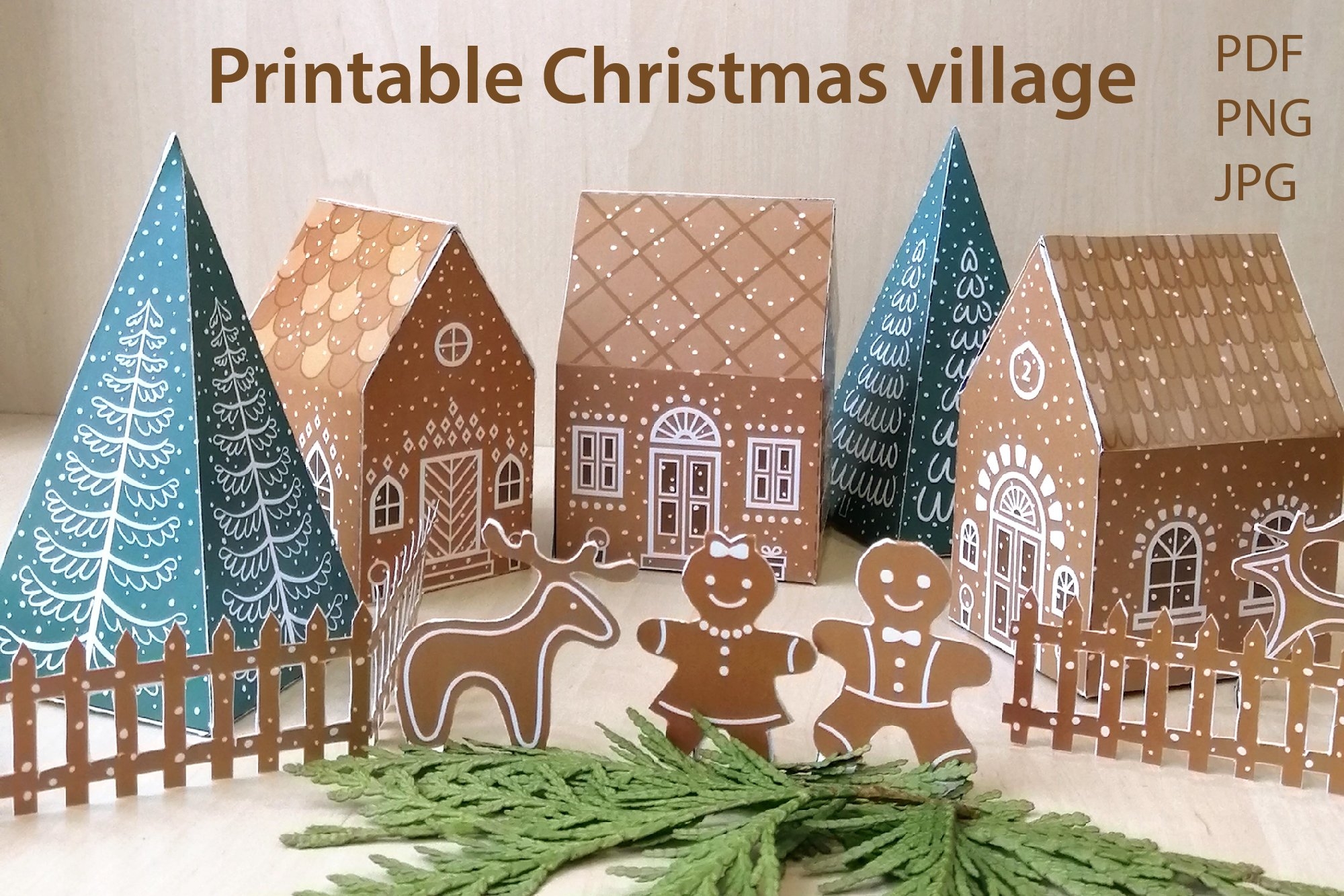Free Printable Paper Christmas Village -Pinterest
