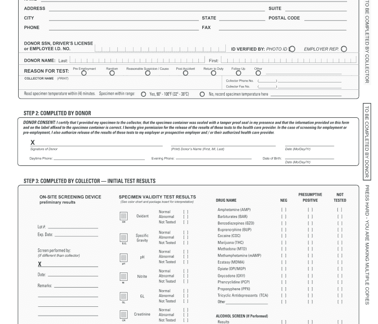 Printable Drug Testing Forms Fill Online Printable Fillable Blank PdfFiller