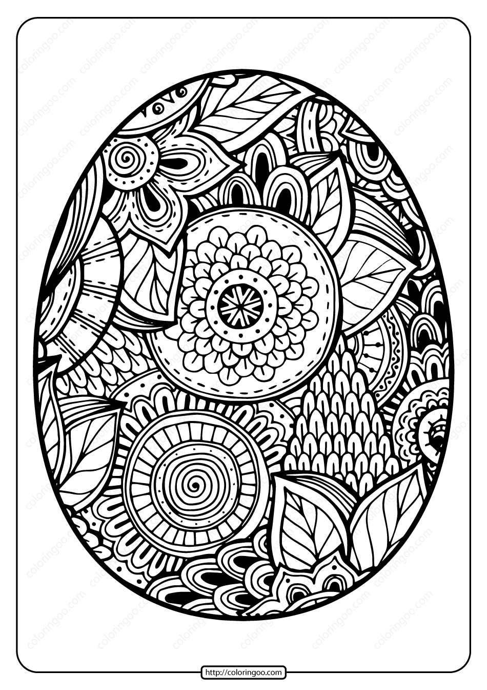 Printable Easter Egg Coloring Pages