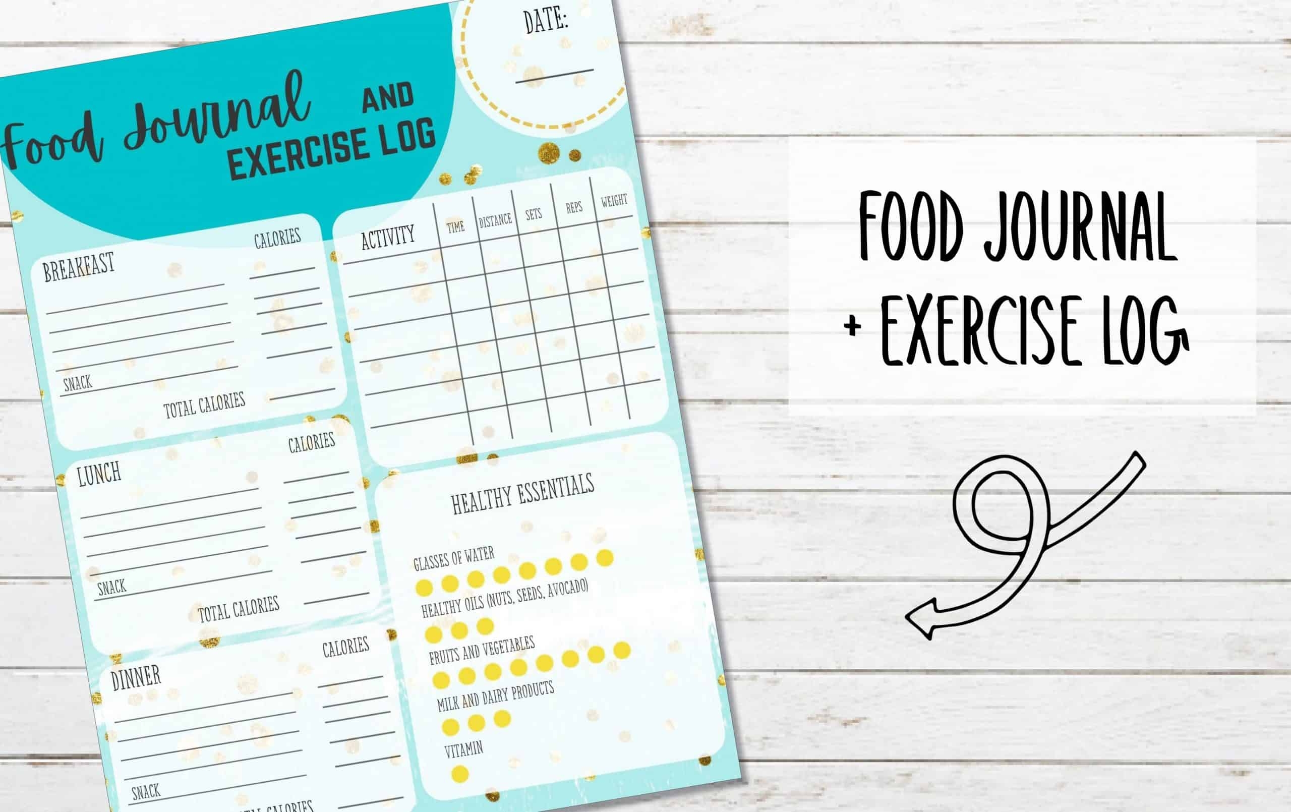 Printable Food Journal And Exercise Log My Printable Home