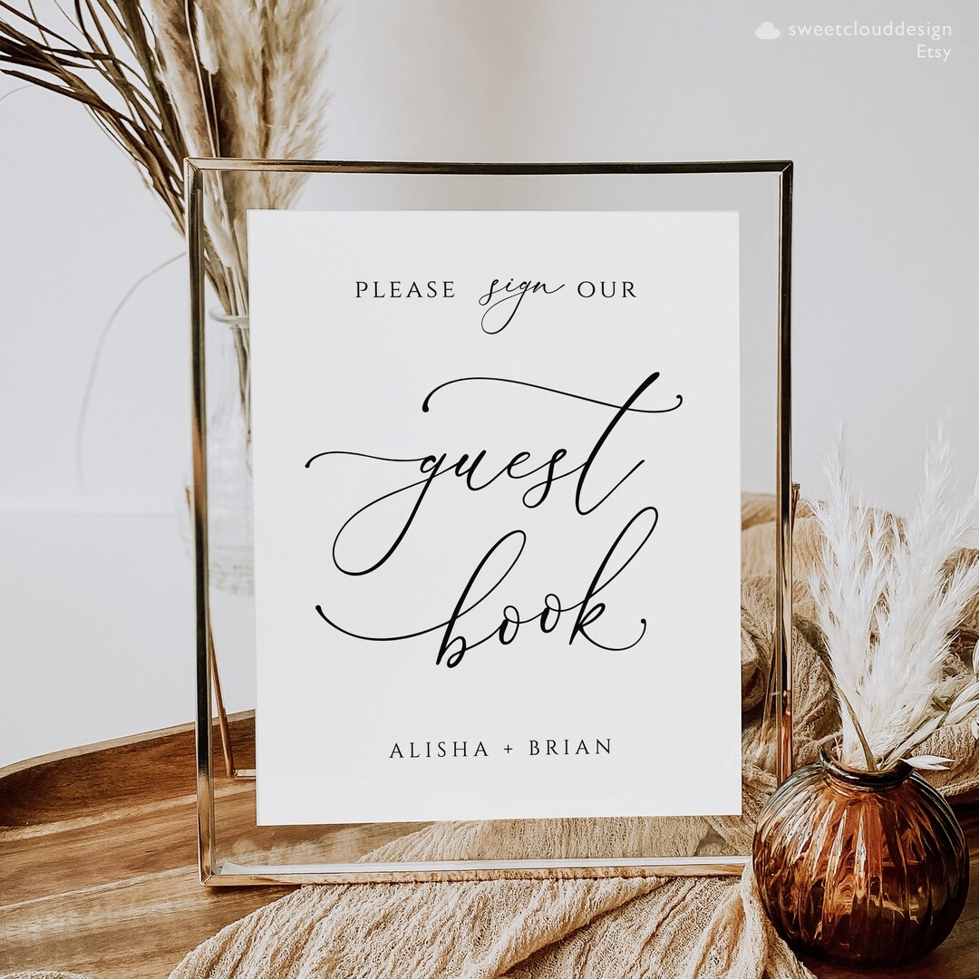 Printable Guest Book Sign Template modern Guestbook Sign minimal Guestbook Sign please Sign Our Guestbook Editable Wedding Sign Etsy Norway