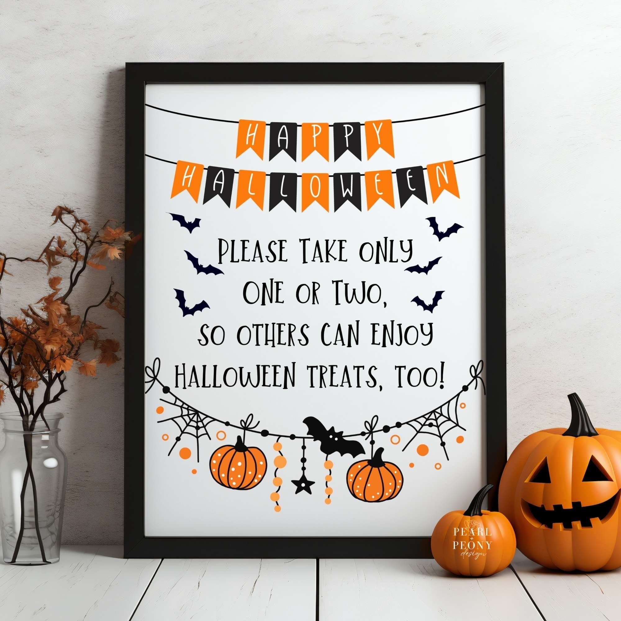 Halloween Take One Candy Sign Printable