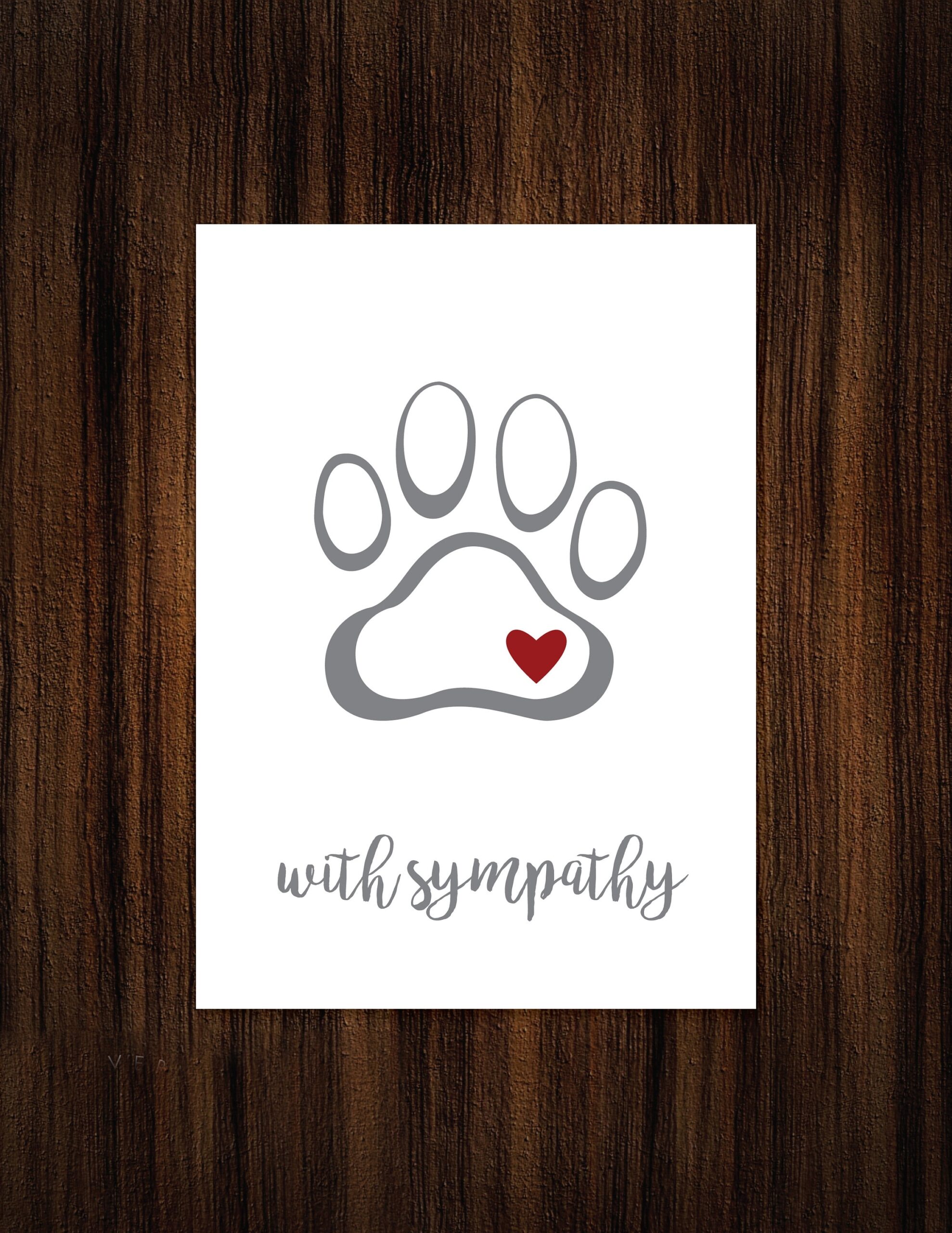 Printable Pet Sympathy Card Blank Interior Printable Digital Download 5x7 A7 Etsy