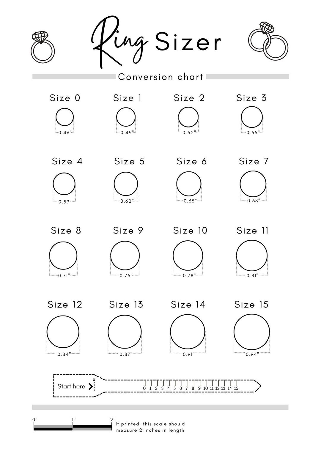 Free Printable Ring Size Chart