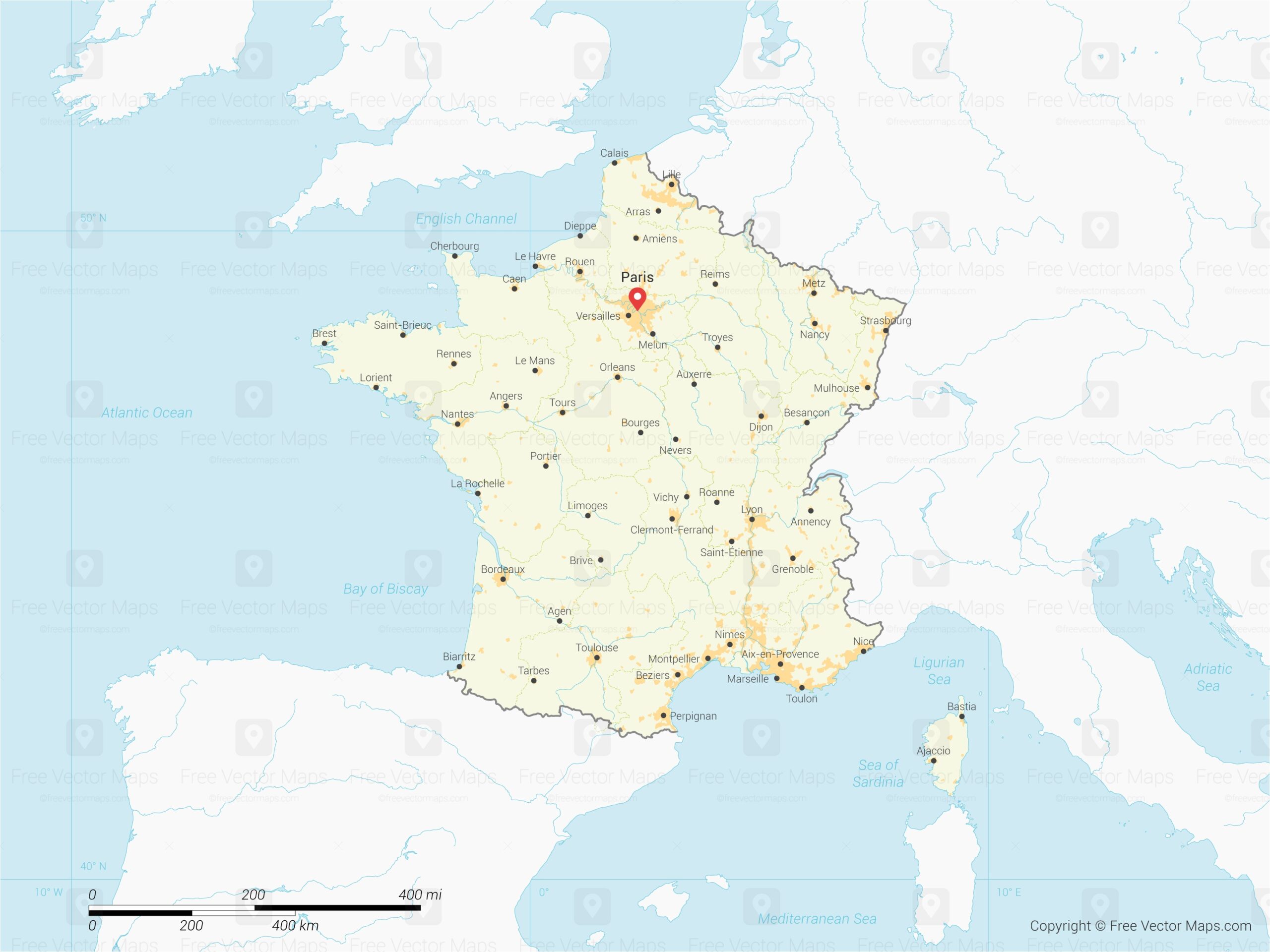 Printable Vector Map Of France With Regions Free Vector Maps