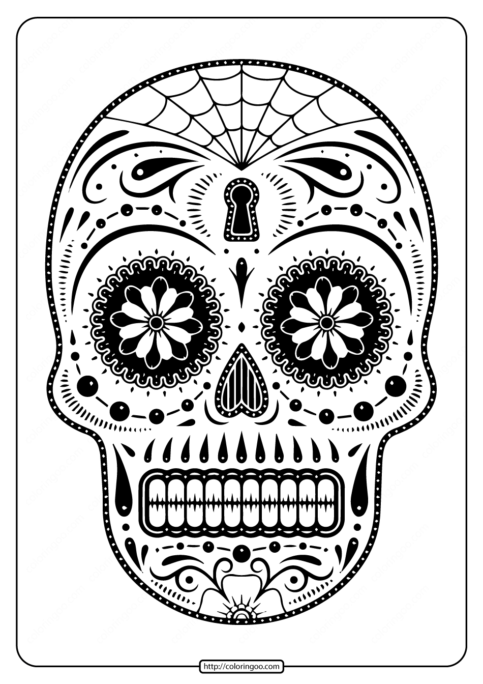 Day Of The Dead Skull Printable