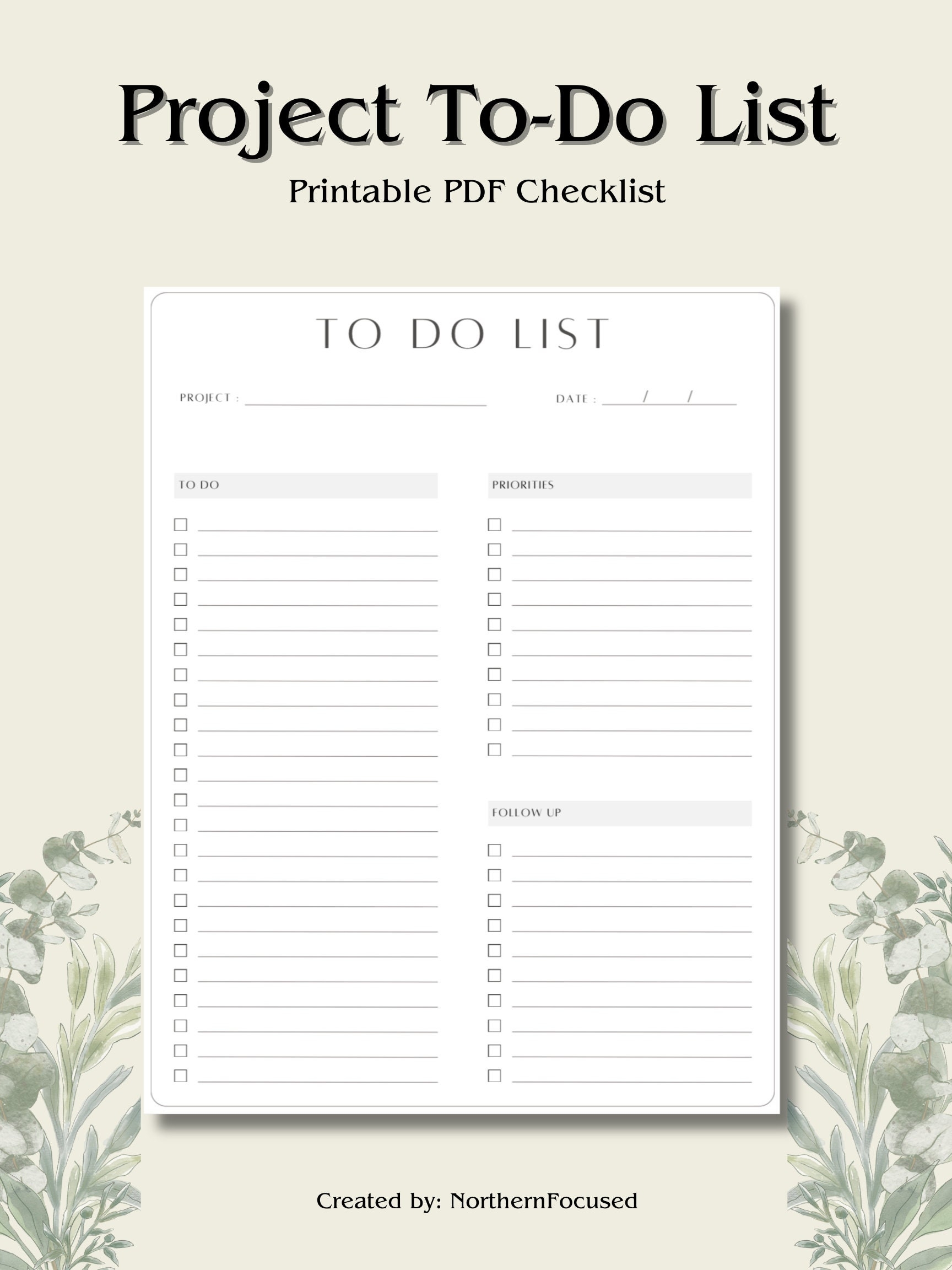 Project To do List Etsy