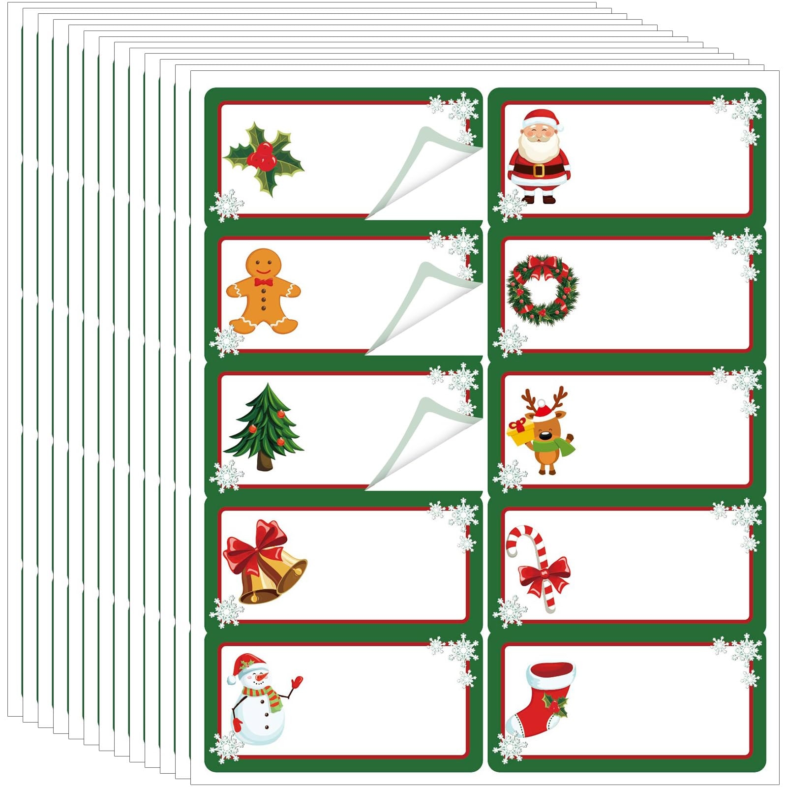 Qeeenar 250 Pcs Christmas Address Labels 2 X 4 Inch Foil Snowflake Printable Gift Tags Compatible With Laser And Inkjet Printer Mailing Label 10 Per Sheet For Package School Office Assorted Colored 