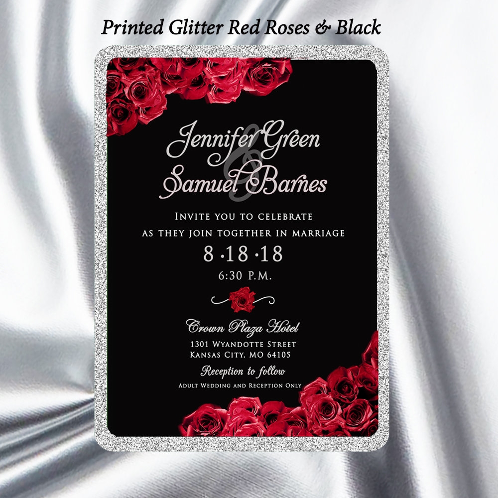 Red Black Invitation Red Rose Invitation Black And Red Wedding Red Rose Silver Black Invitation Gothic Wedding Quinceanerra Vintage Etsy Sweden