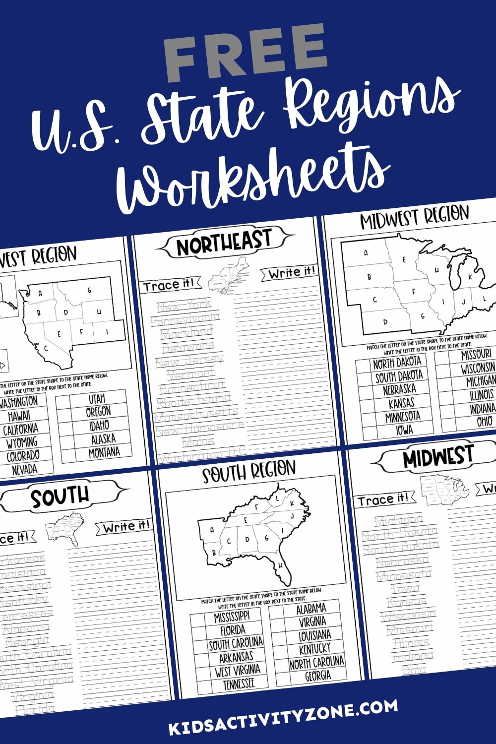 Regions Of The United States Map Printable