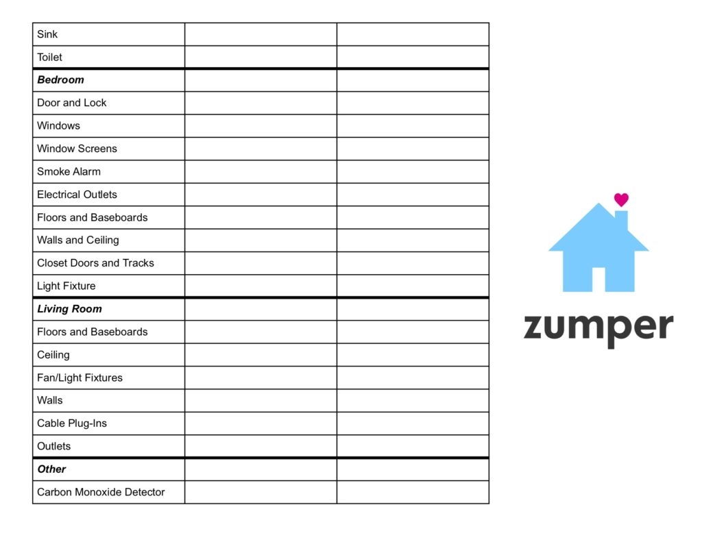 Rental Inspection Checklist Printable PDF 